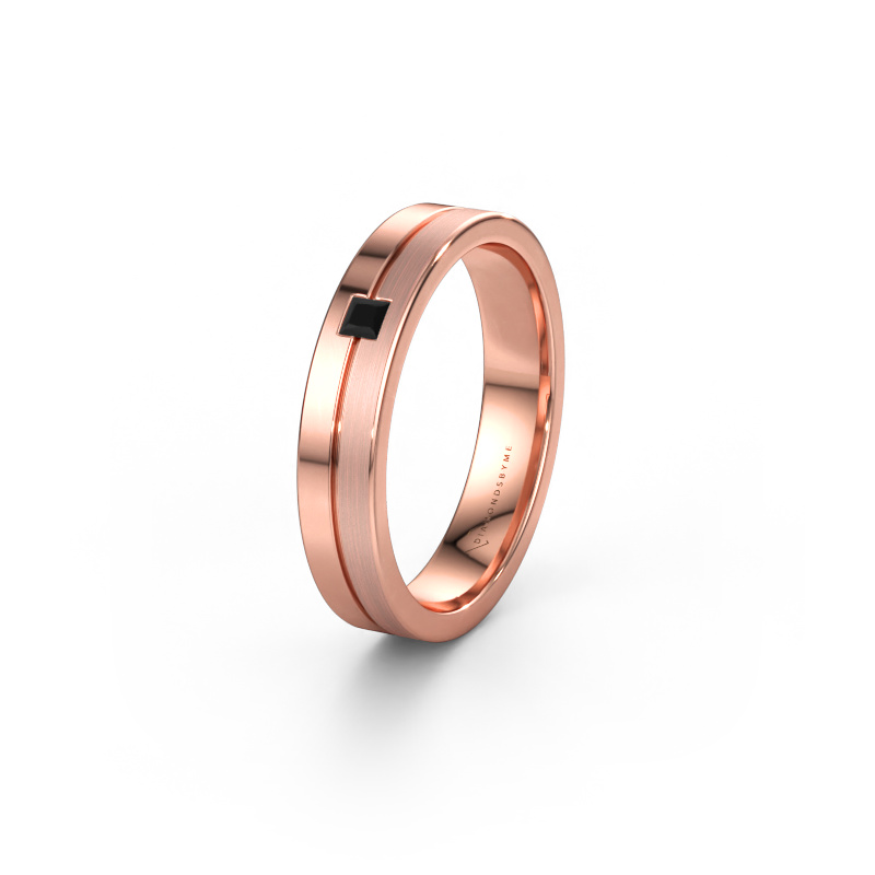 Immagine di Fede nuziale WH0201L14ASQPM 585 oro rosa ±4 x 1,7 mm Diamante nero