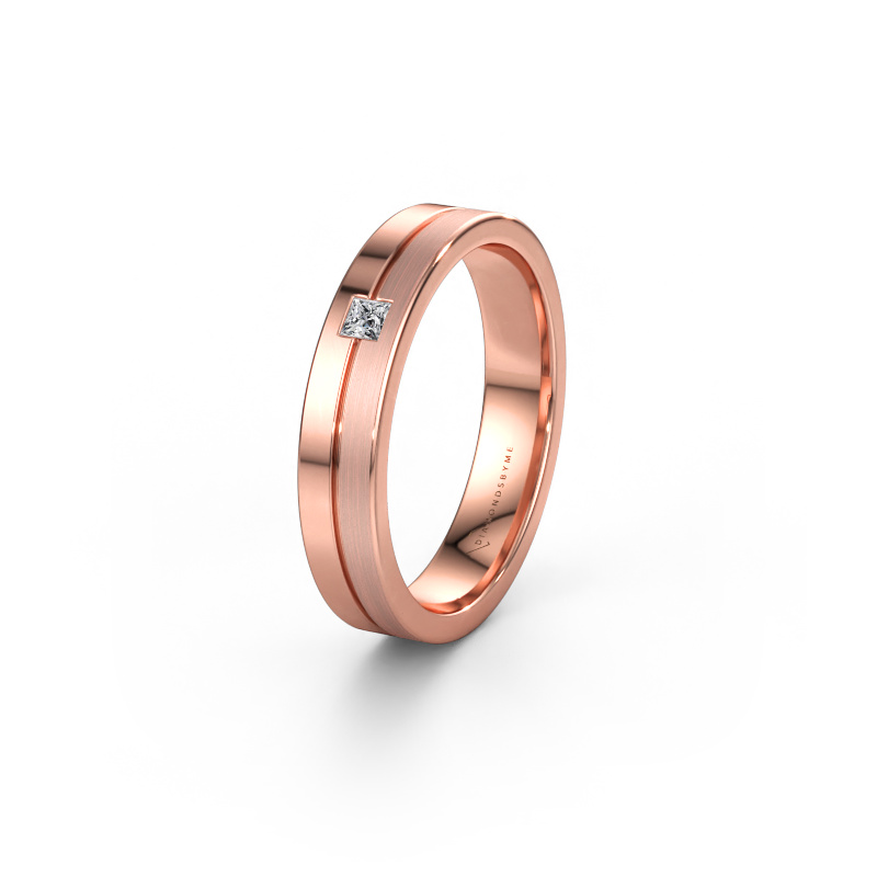 Immagine di Fede nuziale WH0201L14ASQPM 585 oro rosa ±4 x 1,7 mm Diamante