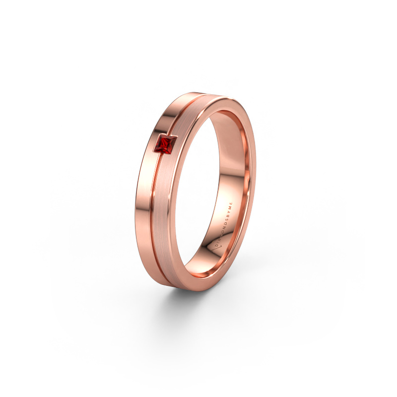Bild av Vigselring WH0201L14ASQPM 585 roséguld ±4 x 1,7 mm Granat