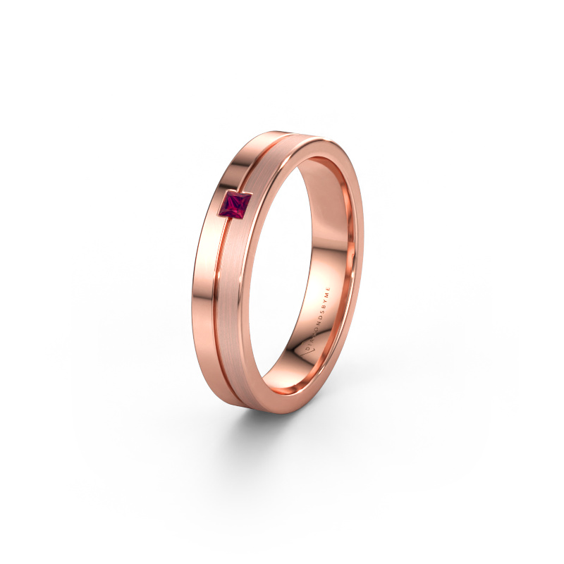 Immagine di Fede nuziale WH0201L14ASQPM 585 oro rosa ±4 x 1,7 mm Rodolite