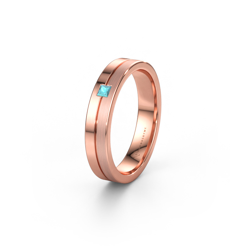 Immagine di Fede nuziale WH0201L14ASQPM 585 oro rosa ±4 x 1,7 mm Topazio blu