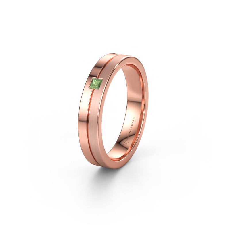 Immagine di Fede nuziale WH0201L14ASQPM 585 oro rosa ±4 x 1,7 mm Tormalina verde