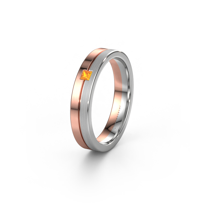 Image of Wedding ring WH0201L14ASQPM 585 rose gold ±0.16x0.07 in Citrin