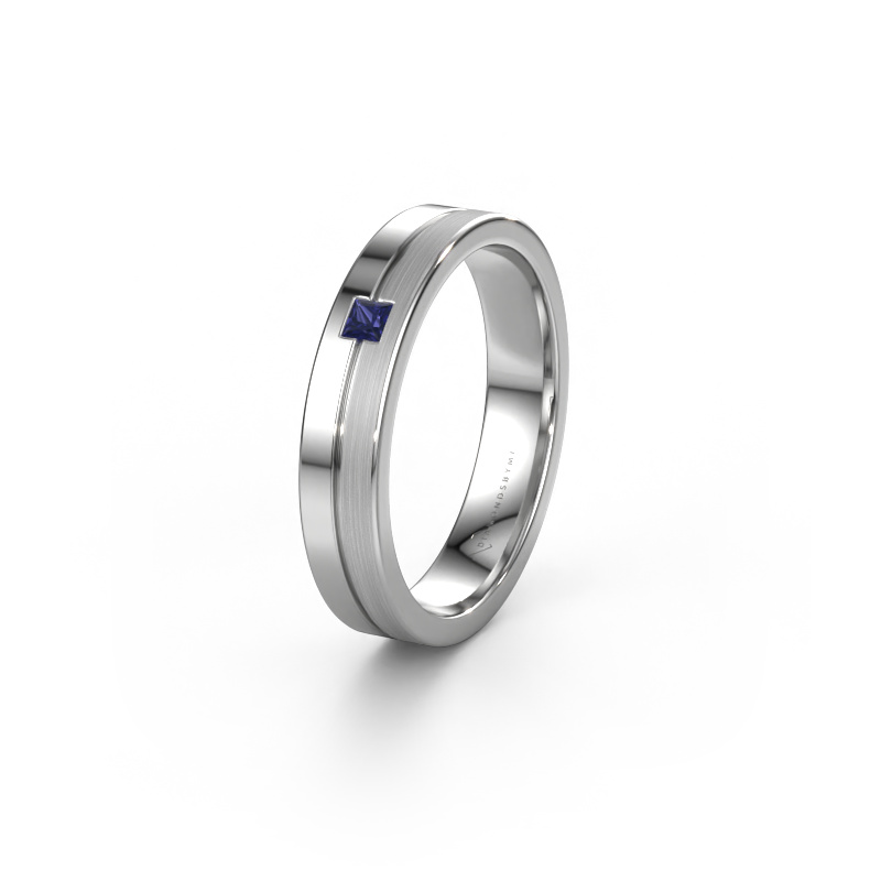 Image of Wedding ring WH0201L14ASQPM 585 white gold ±0.16x0.07 in Sapphire