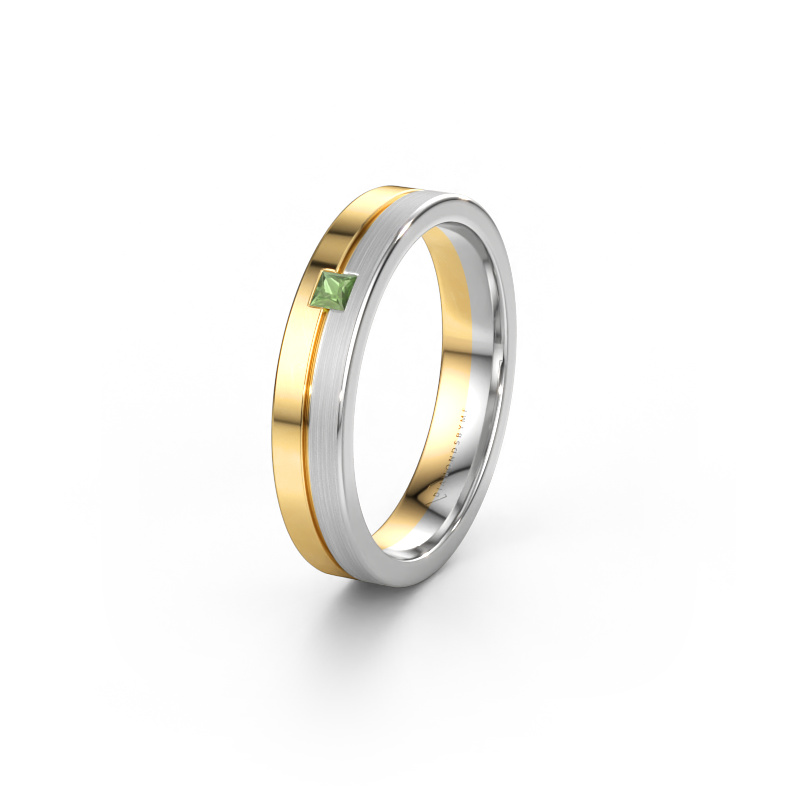 Bild av Vigselring WH0201L14ASQPM 585 gult guld ±4 x 1,7 mm Grön turmalin
