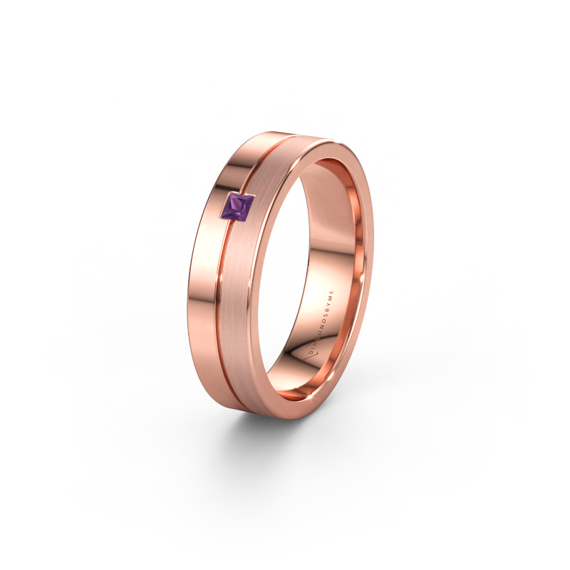 Immagine di Fede nuziale WH0201L15ASQPM 585 oro rosa ±5 x 1,7 mm Ametista