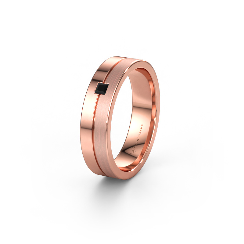 Immagine di Fede nuziale WH0201L15ASQPM 585 oro rosa ±5 x 1,7 mm Diamante nero