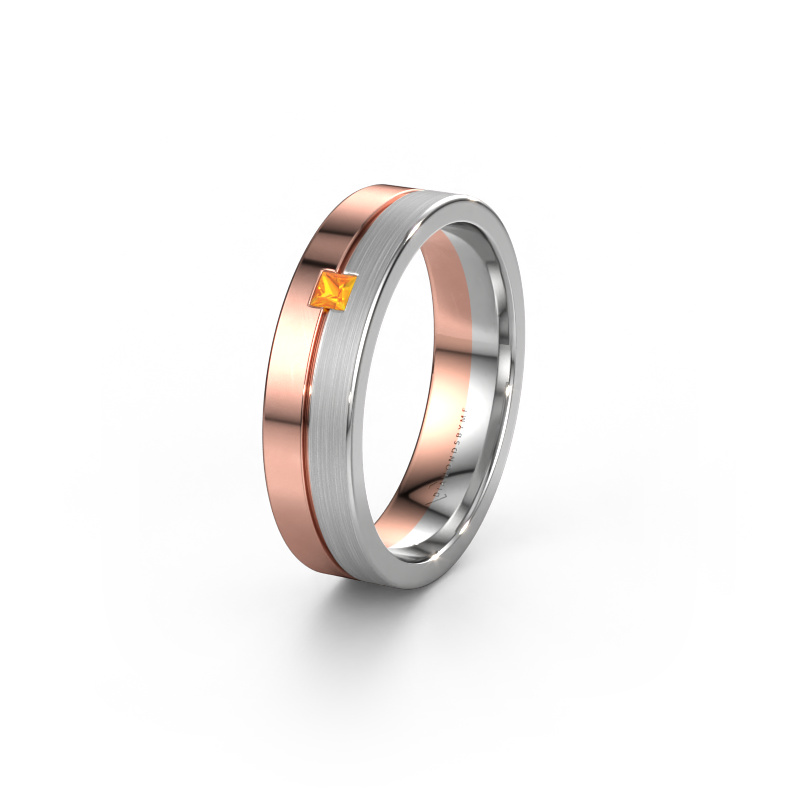 Image of Wedding ring WH0201L15ASQPM 585 rose gold ±0.20x0.07 in Citrin
