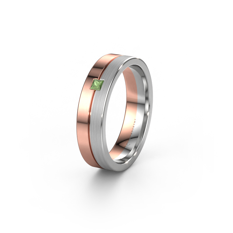 Bild von Ehering WH0201L15ASQPM 585 Roségold ±5x1.7 mm Turmalin grün