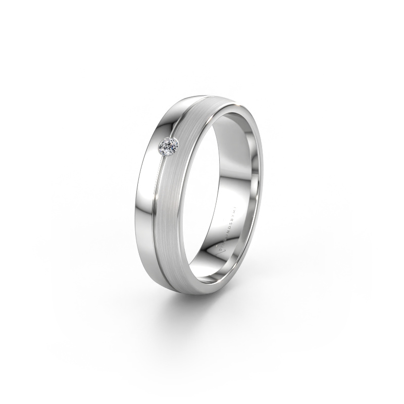 Afbeelding van Trouwring WH0201L25APM 585 witgoud ±5 x 1,7 mm Diamant