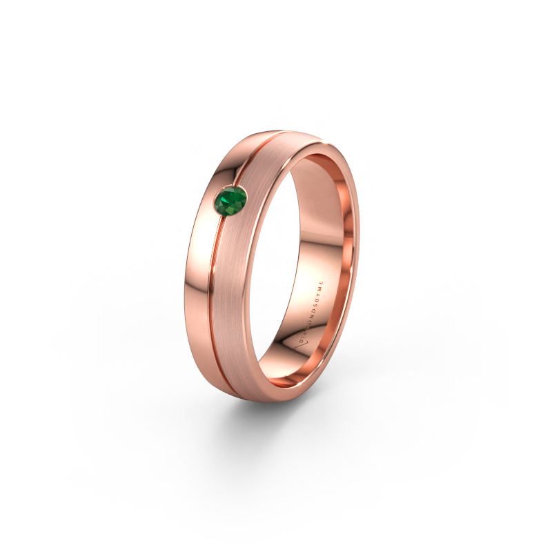 Bild av Vigselring WH0201L25APM 585 roséguld ±5 x 1,7 mm Smaragd