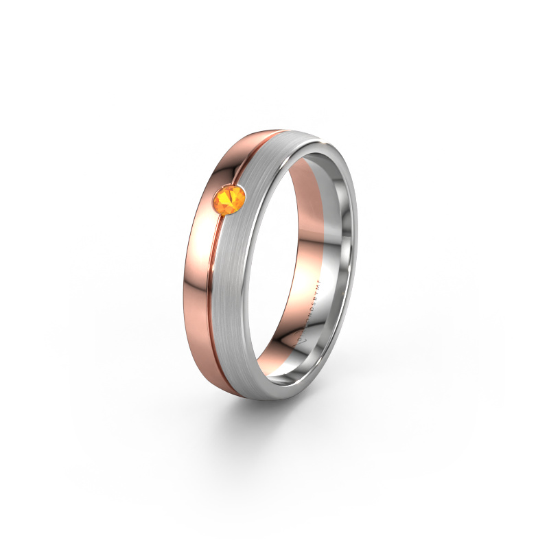 Image of Wedding ring WH0201L25APM 585 rose gold ±0.20x0.07 in Citrin