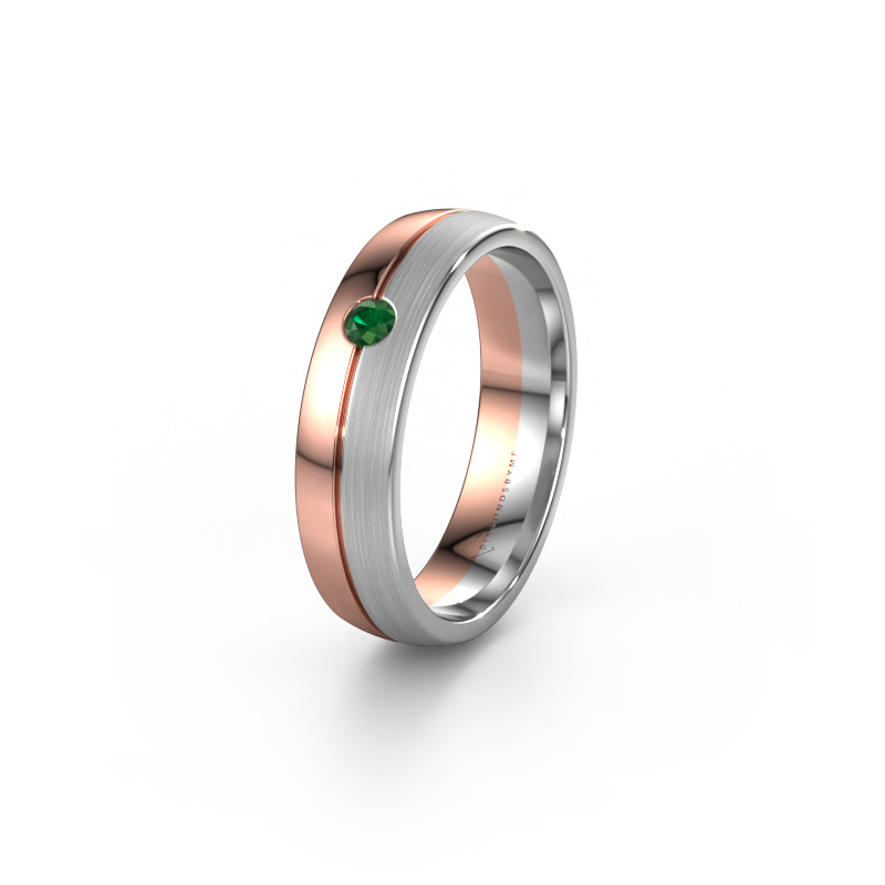 Image of Wedding ring WH0201L25APM 585 rose gold ±0.20x0.07 in Emerald