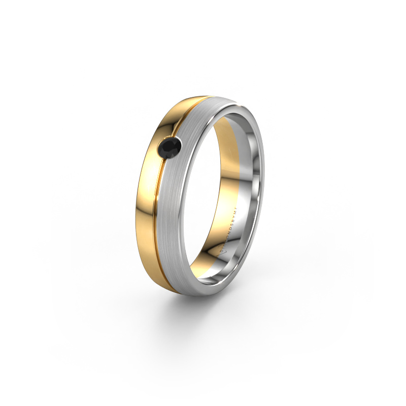 Image of Wedding ring WH0201L25APM 585 gold ±0.20x0.07 in Black diamond