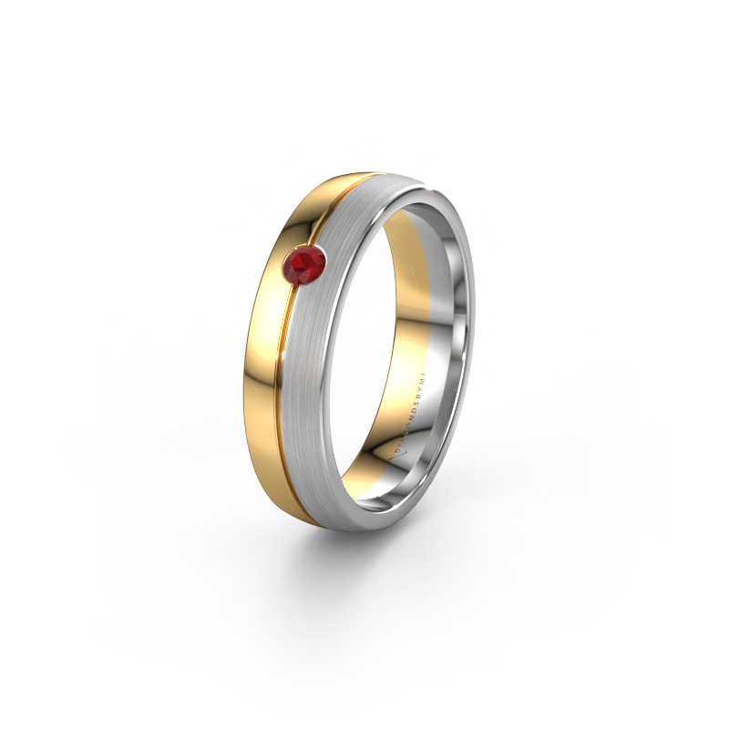 Image of Wedding ring WH0201L25APM 585 gold ±0.20x0.07 in Ruby