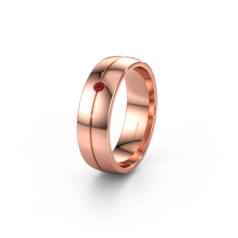 Bild av Vigselring WH0201L26AP 585 roséguld ±6 x 1,7 mm Rubin
