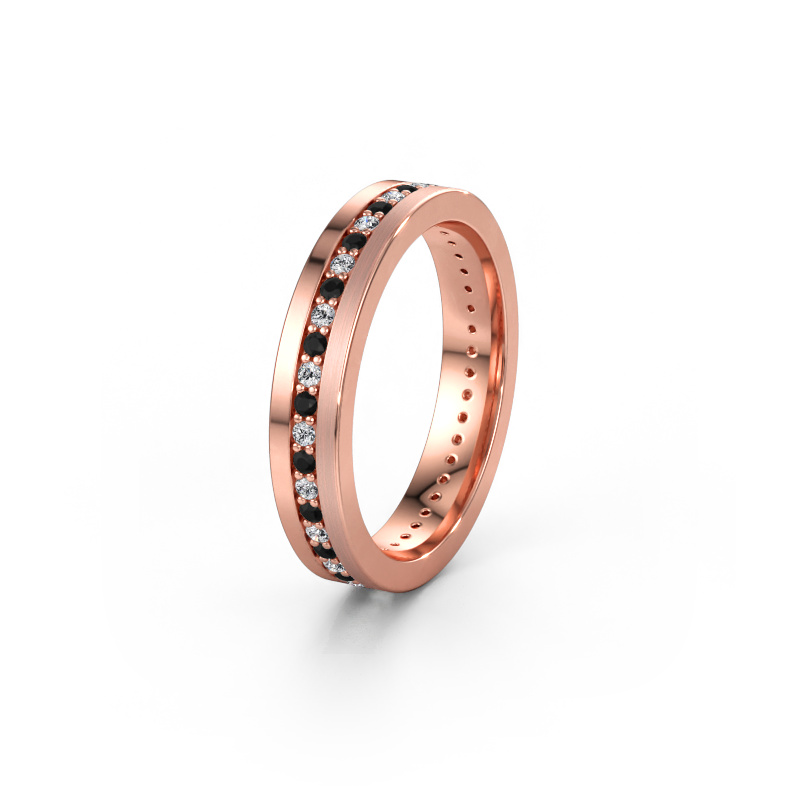 Immagine di Fede nuziale WH0203L14BPM 585 oro rosa ±4 x 2 mm Diamante nero 0.484 crt