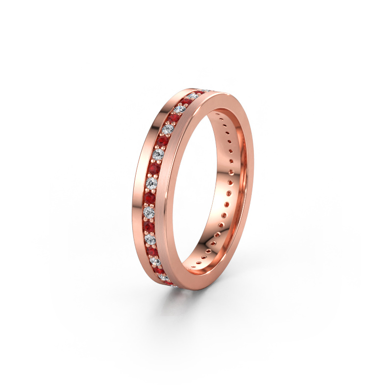 Immagine di Fede nuziale WH0203L14BPM 585 oro rosa ±4 x 2 mm Rubino 1.3 mm