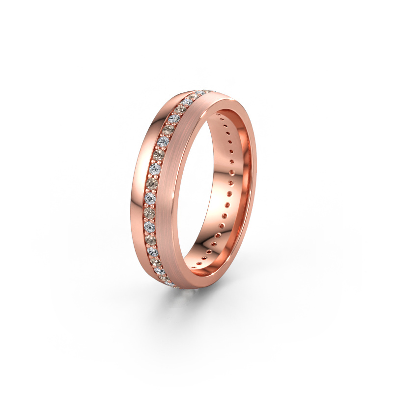 Immagine di Fede nuziale WH0203L25BPM  585 oro rosa ±5 x 2 mm Diamante marrone 0.44 crt
