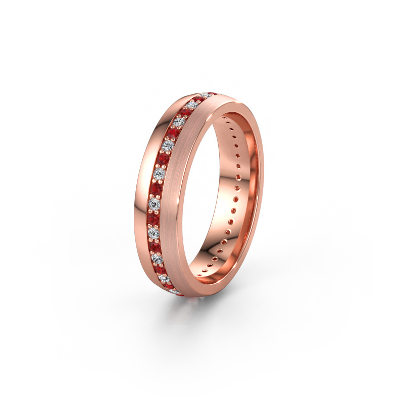 Bild av Vigselring WH0203L25BPM  585 roséguld ±5 x 2 mm Rubin 1.3 mm