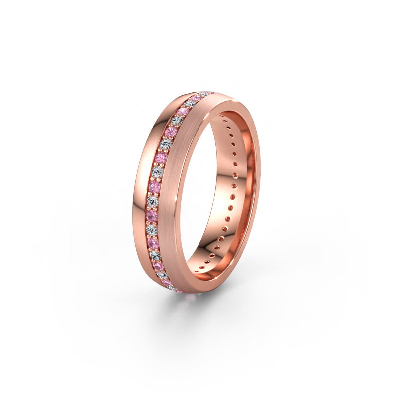Immagine di Fede nuziale WH0203L25BPM  585 oro rosa ±5 x 2 mm Zaffiro rosa 1.3 mm