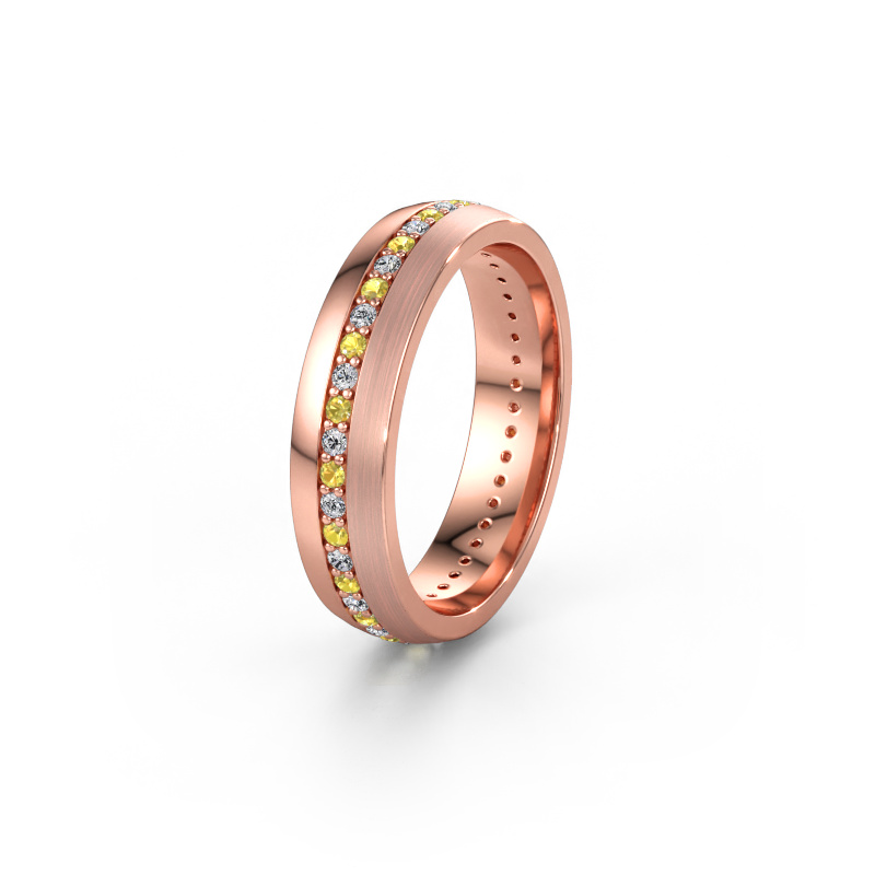 Immagine di Fede nuziale WH0203L25BPM  585 oro rosa ±5 x 2 mm Zaffiro giallo 1.3 mm