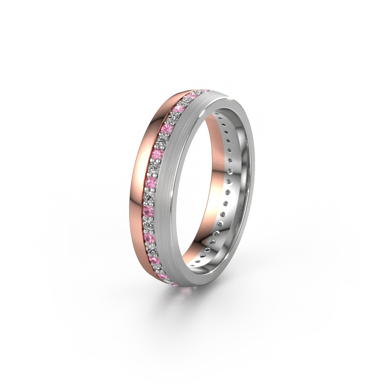 Image of Wedding ring WH0203L25BPM  585 rose gold ±0.20x0.08 in Pink sapphire 1.3 mm