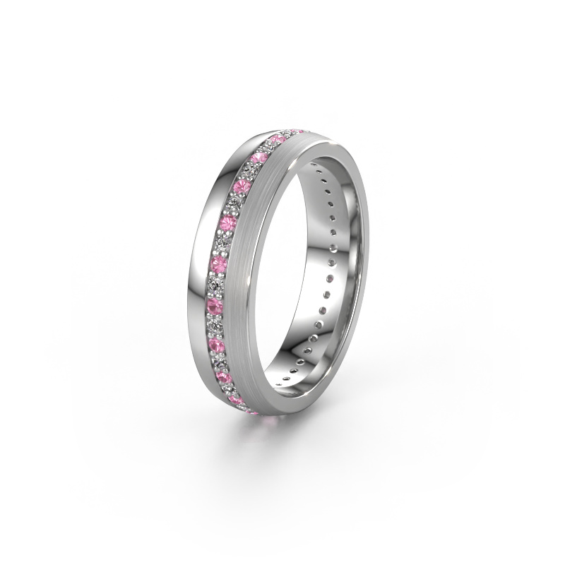 Image of Wedding ring WH0203L25BPM  585 white gold ±0.20x0.08 in Pink sapphire 1.3 mm