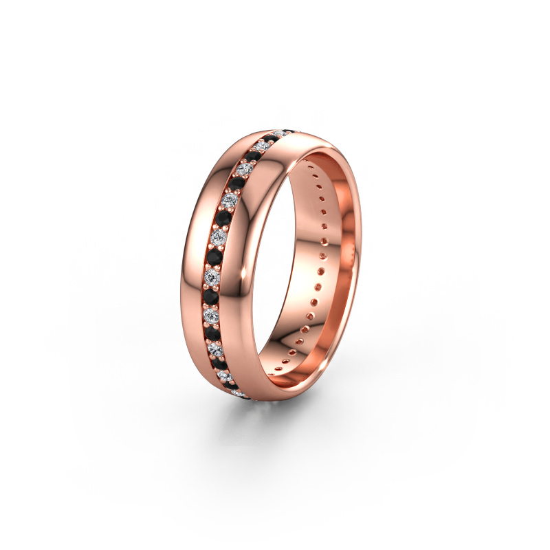 Immagine di Fede nuziale WH0203L36AP 585 oro rosa ±6 x 1,7 mm Diamante nero