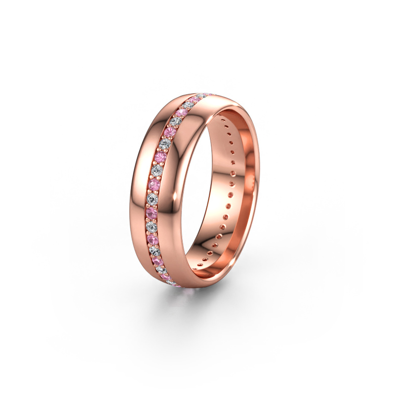 Immagine di Fede nuziale WH0203L36AP 585 oro rosa ±6 x 1,7 mm Zaffiro rosa