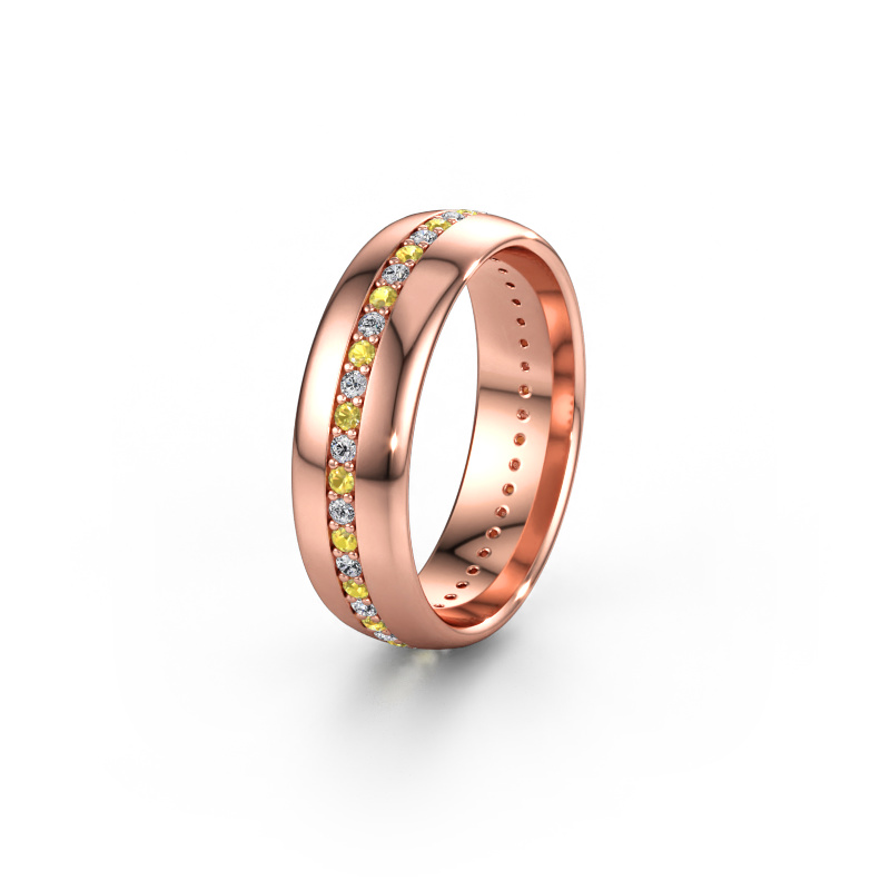 Immagine di Fede nuziale WH0203L36AP 585 oro rosa ±6 x 1,7 mm Zaffiro giallo