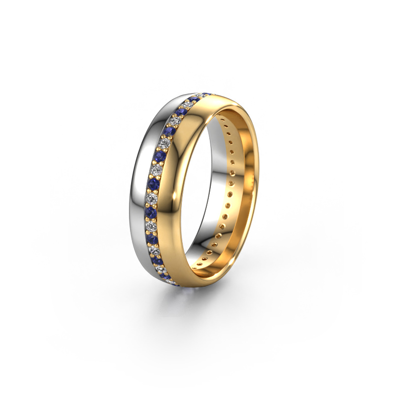 Image of Wedding ring WH0203L36AP 585 white gold ±6x1.7 mm Sapphire
