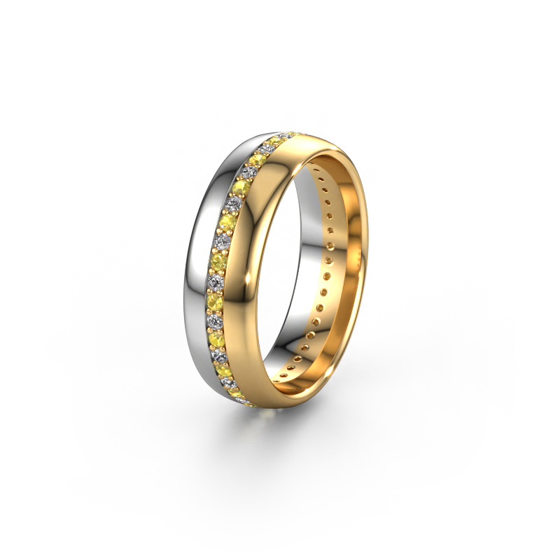 Bild von Ehering WH0203L36AP 585 Weißgold ±6x1.7 mm Gelb Saphir