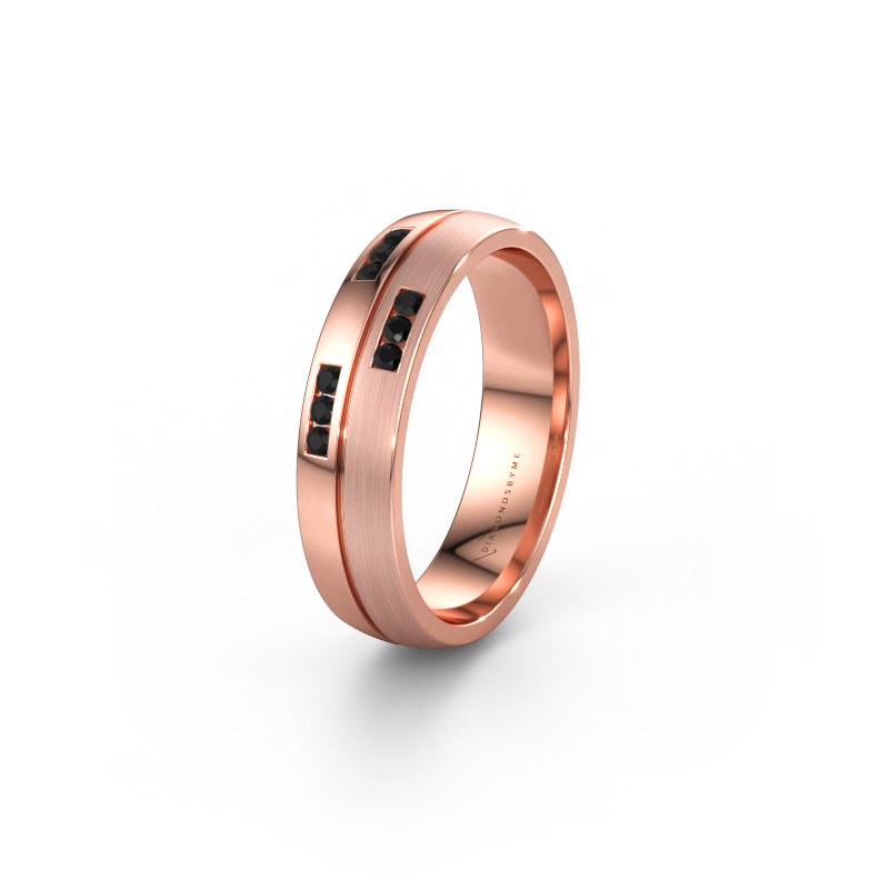 Immagine di Fede nuziale WH0206L25APM 585 oro rosa ±5 x 1,7 mm Diamante nero