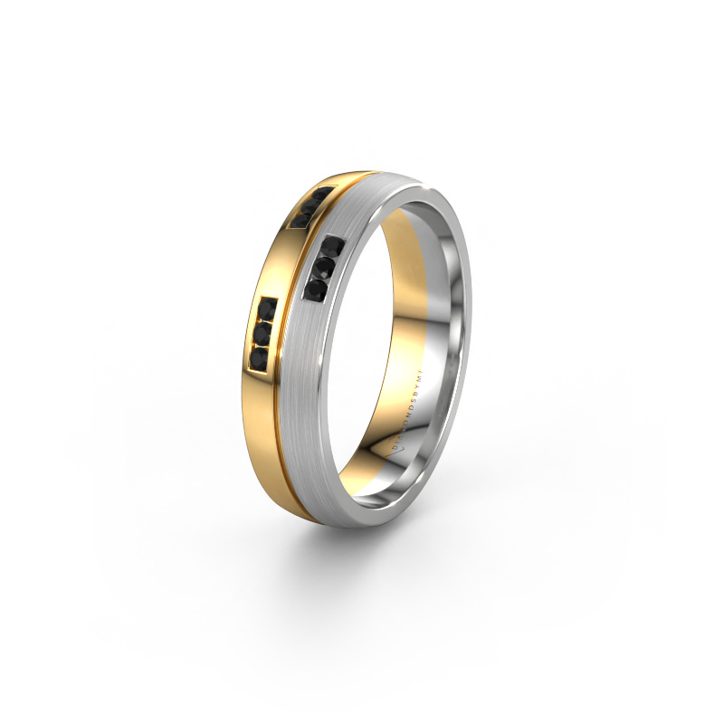Image of Wedding ring WH0206L25APM 585 gold ±5x1.7 mm Black diamond