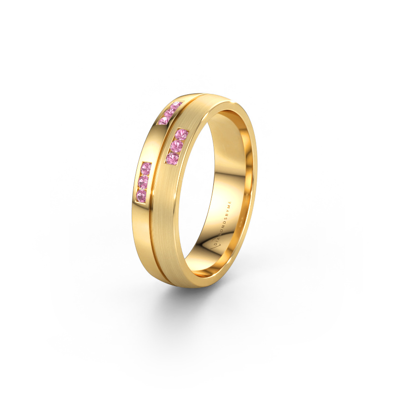 Immagine di Fede nuziale WH0206L25APM 585 oro ±5 x 1,7 mm Zaffiro rosa