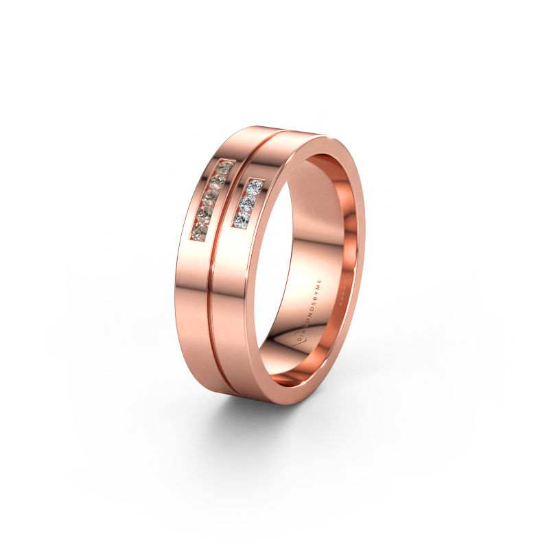 Immagine di Fede nuziale WH0207L16AP 585 oro rosa ±6 x 1,7 mm Diamante marrone