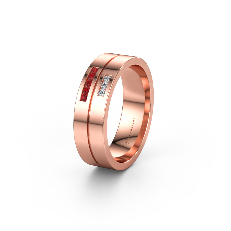 Immagine di Fede nuziale WH0207L16AP 585 oro rosa ±6 x 1,7 mm Rubino