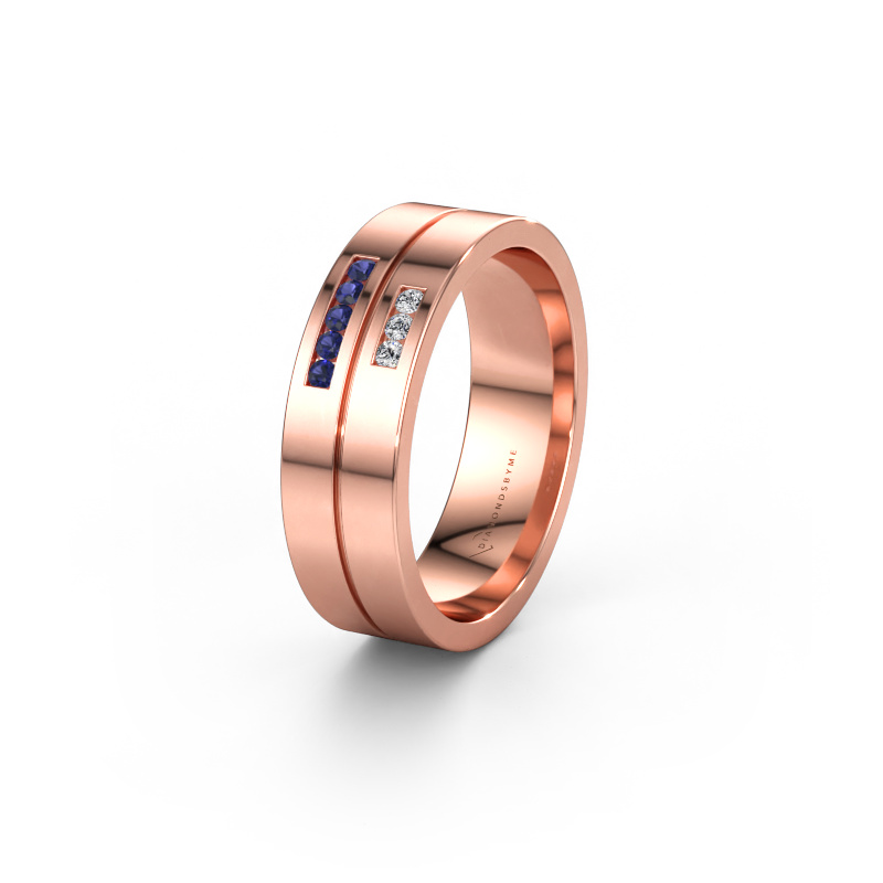 Immagine di Fede nuziale WH0207L16AP 585 oro rosa ±6 x 1,7 mm Zaffiro