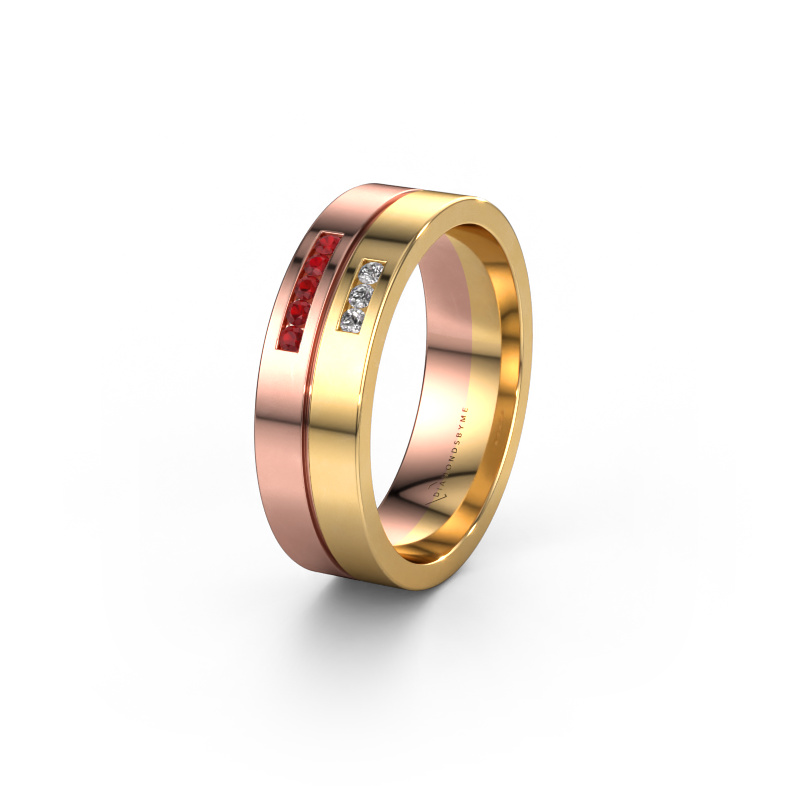 Bild von Ehering WH0207L16AP 585 Roségold ±6x1.7 mm Rubin