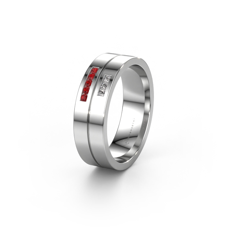 Bild von Ehering WH0207L16AP 950 Platin ±6x1.7 mm Rubin