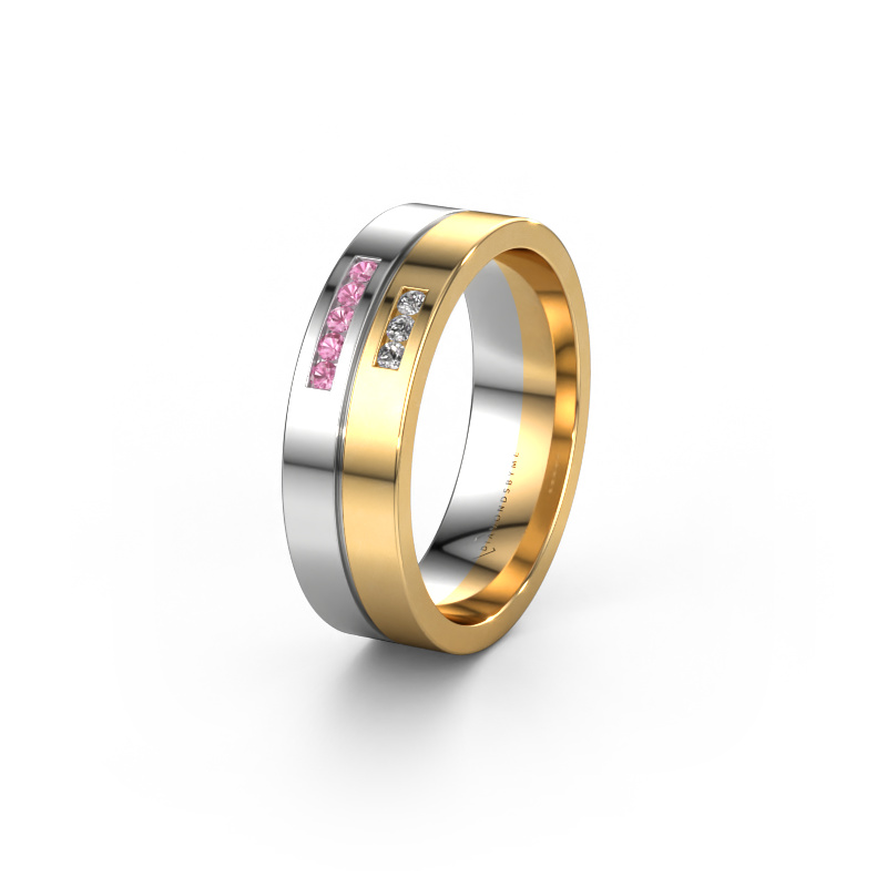 Image of Wedding ring WH0207L16AP 585 white gold ±6x1.7 mm Pink sapphire