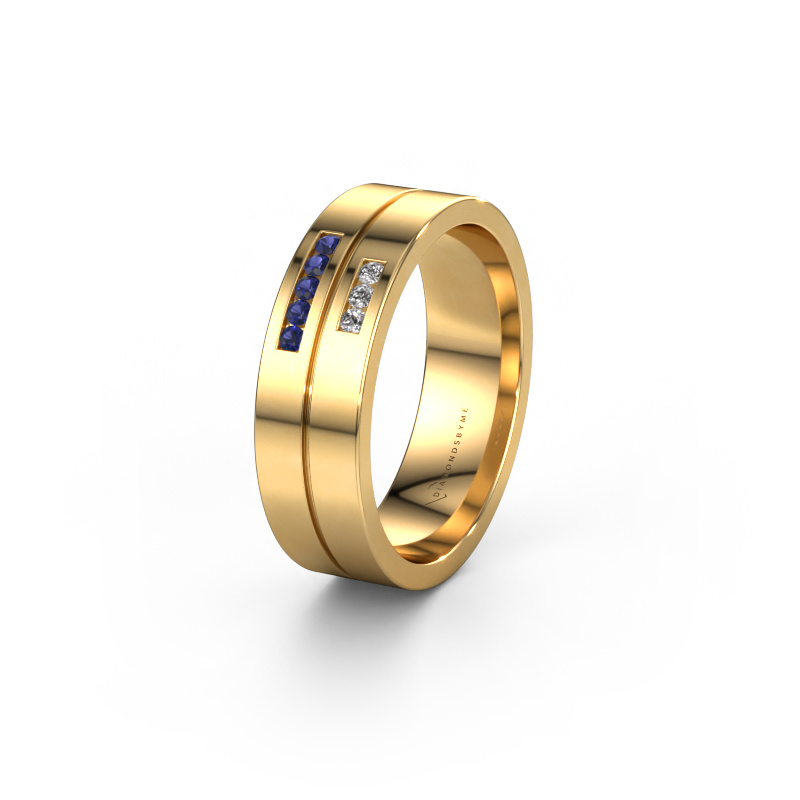 Image of Wedding ring WH0207L16AP 585 gold ±0.24x0.07 in Sapphire