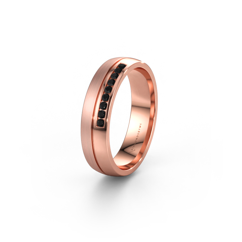 Immagine di Fede nuziale WH0209L25APM 585 oro rosa ±5 x 1,7 mm Diamante nero