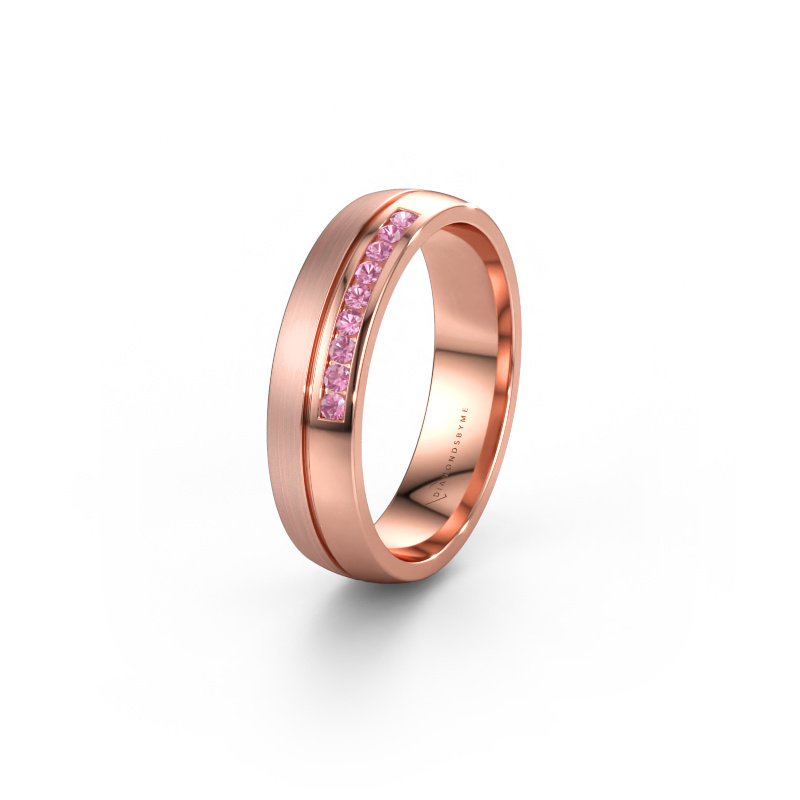 Immagine di Fede nuziale WH0209L25APM 585 oro rosa ±5 x 1,7 mm Zaffiro rosa