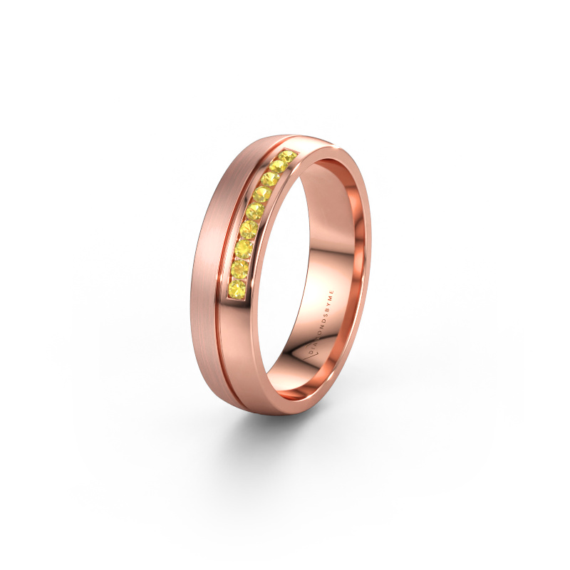 Immagine di Fede nuziale WH0209L25APM 585 oro rosa ±5 x 1,7 mm Zaffiro giallo