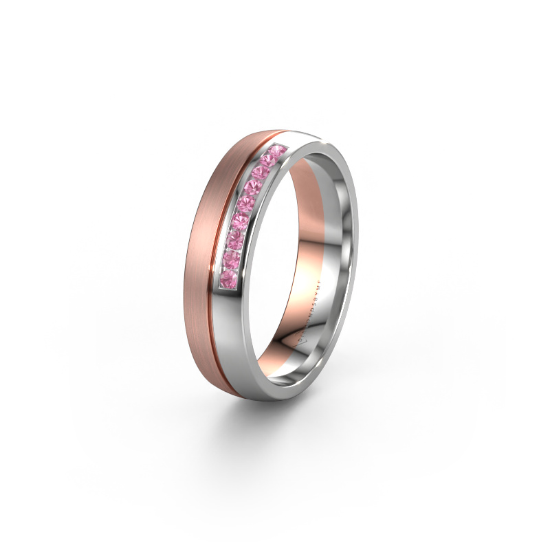 Image of Wedding ring WH0209L25APM 585 rose gold ±0.20x0.07 in Pink sapphire