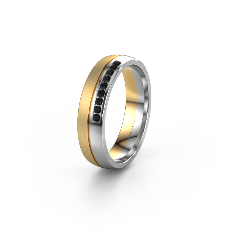 Image of Wedding ring WH0209L25APM 585 gold ±0.20x0.07 in Black diamond
