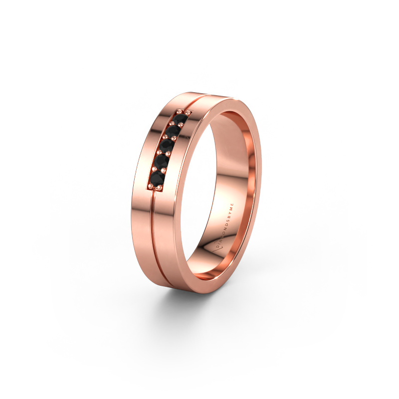 Bild av Vigselring WH0211L15AP 585 roséguld ±5 x 1,7 mm Svart diamant