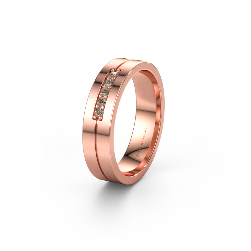 Bild av Vigselring WH0211L15AP 585 roséguld ±5 x 1,7 mm Brun diamant